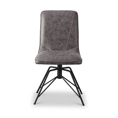 Mateo Faux Suede Swivel Dining Chair