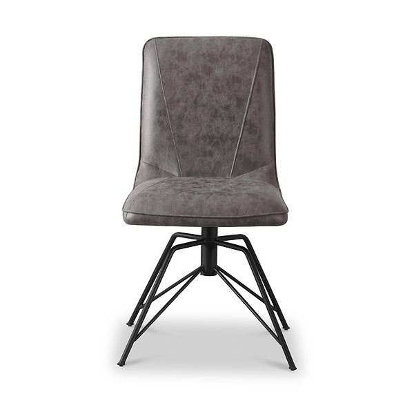 Mateo Faux Suede Swivel Dining Chair