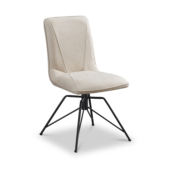 Mateo Faux Suede Swivel Dining Chair