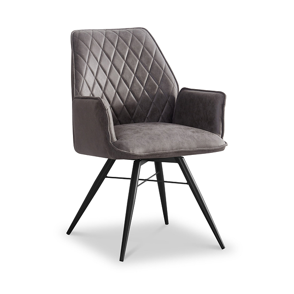 Quinn Faux Leather Swivel Dining Chair