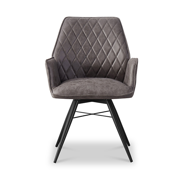 Quinn Faux Leather Swivel Dining Chair