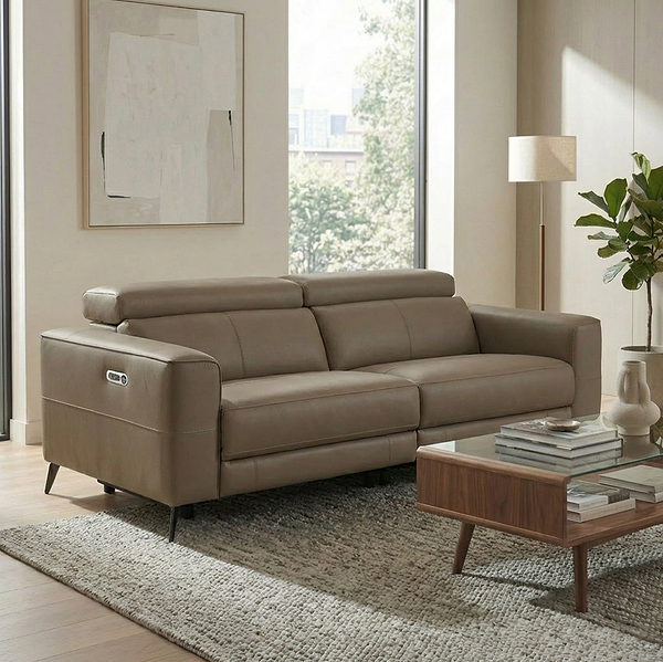 Radford Leather Dual Power Recliner 3 Seater Sofa