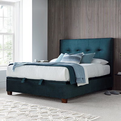 Southwick Velvet Ottoman Storage Bed Frame