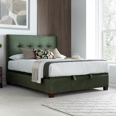 Southwick Velvet Ottoman Storage Bed Frame