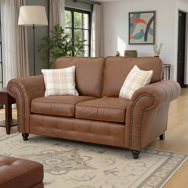 Edward Faux Leather 2 Seater Sofa
