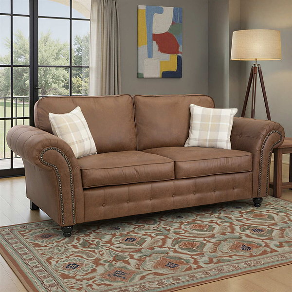 Edward Faux Leather 3 Seater Sofa