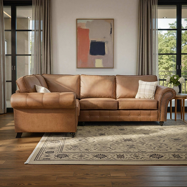 Edward Faux Leather Corner Sofa