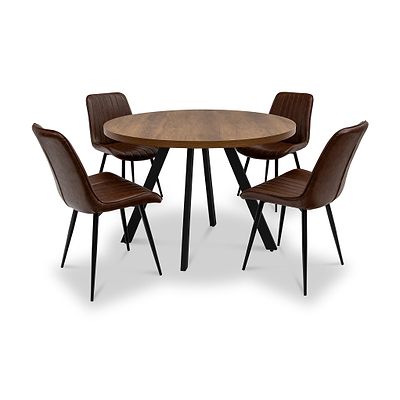 Brooks 110cm Dark Oak Round Dining Table
