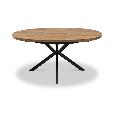 Barker 120cm-160cm Dark Oak Effect Extending Dining Table