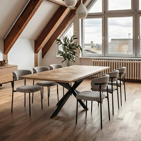 Sofie 160cm Extending Parquet Design Dining Table