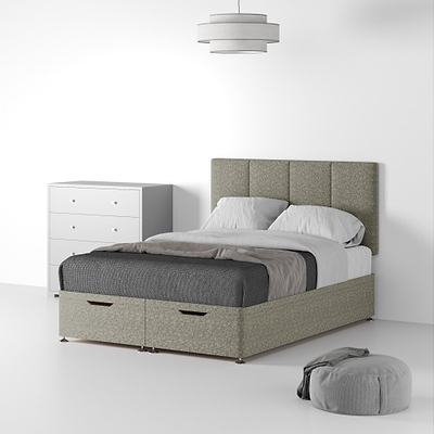 Farrow Piano Linen Divan Bed and Headboard