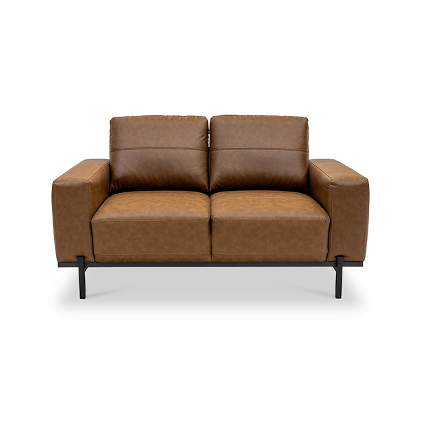 Umber Faux Leather 2 Seater Sofa