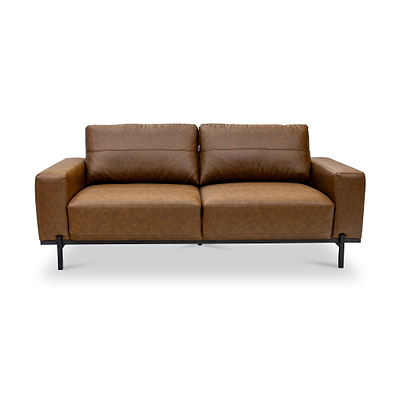 Umber Faux Leather 3 Seater Sofa
