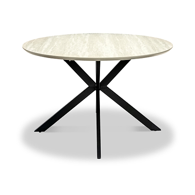 Barlo 120cm Travertine Effect Round Dining Table