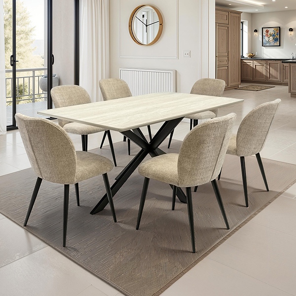 Mirella Textured Fabric Dining Chair