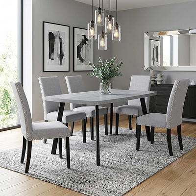 Ciara 160cm Light Grey Dining Table