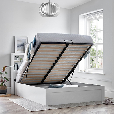 Parson Wooden Storage Ottoman Bed Frame