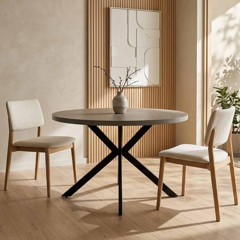 Langley 120cm Oak Effect Round Dining Table