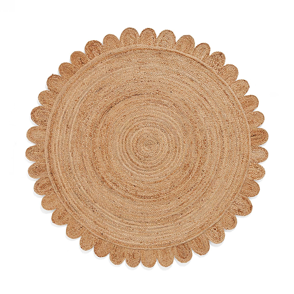 Chesney Round Jute Scalloped Edge Natural Rug