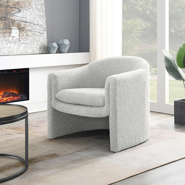 Theon Boucle Curved Accent Chair
