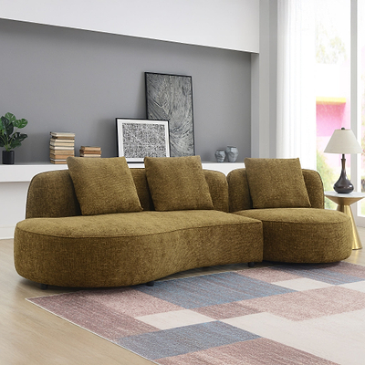 Calsen 3 Seater Curve Sofa & Swivel Chair