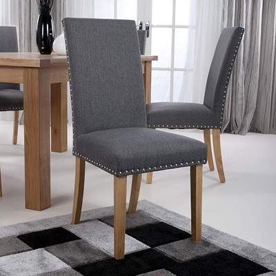 Conran Stud Detail Dining Chair with Natural Legs