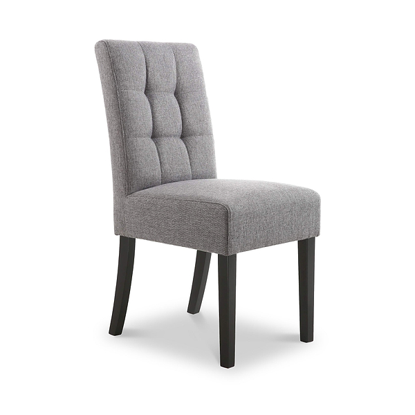 Pryder Faux Linen Dining Chair with Black Legs