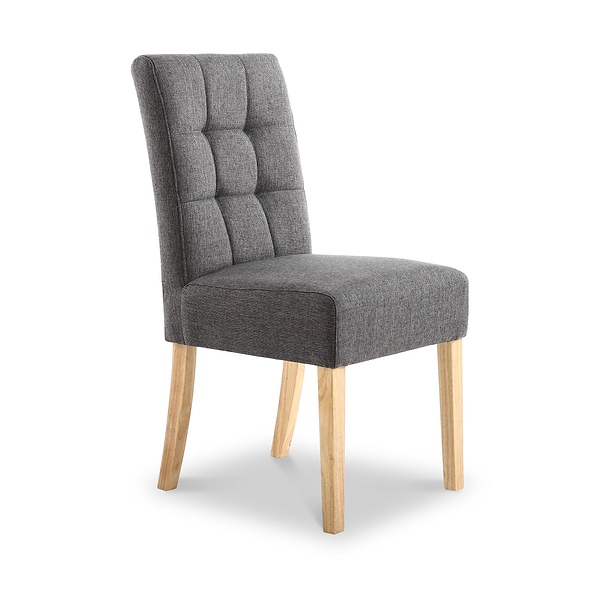 Pryder Faux Linen Dining Chair with Natural Legs