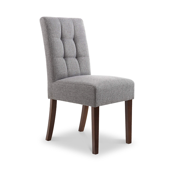 Pryder Faux Linen Dining Chair with Walnut Legs