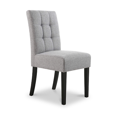 Pryder Faux Linen Dining Chair with Black Legs