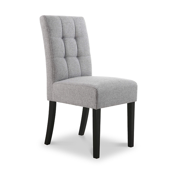 Pryder Faux Linen Dining Chair with Black Legs