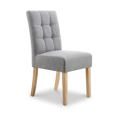 Pryder Faux Linen Dining Chair with Natural Legs