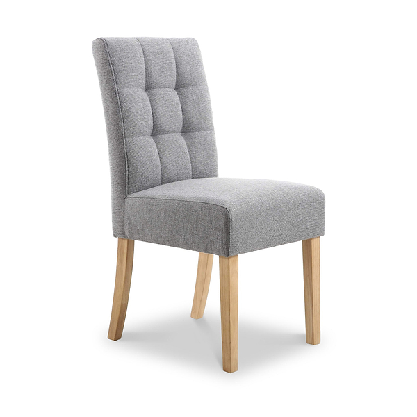 Pryder Faux Linen Dining Chair with Natural Legs