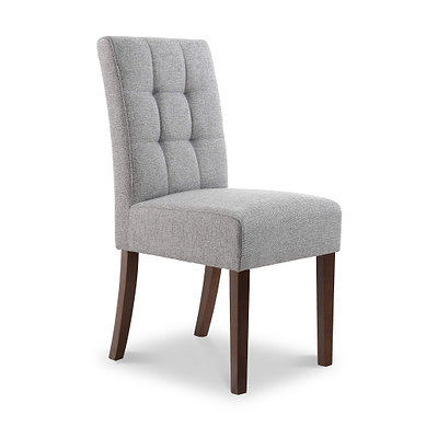 Pryder Faux Linen Dining Chair with Walnut Legs