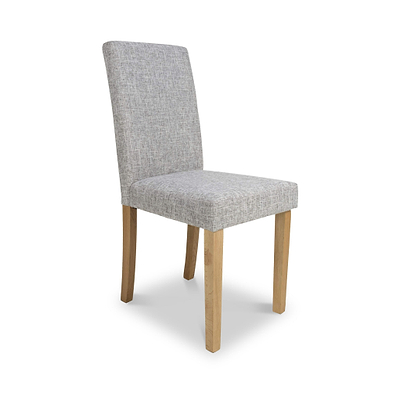 Morwen Grey Faux Linen Dining Chair
