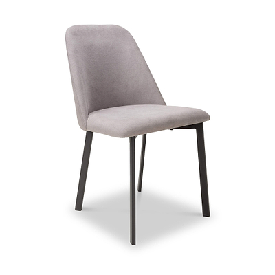 Delwyn Grey Faux Linen Dining Chair