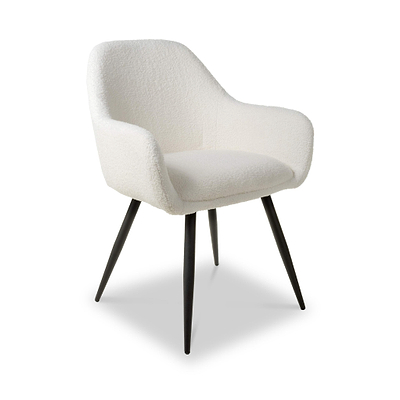 Efan White Boucle Dining Chair