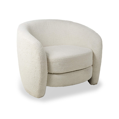 Kendry White Boucle Tub Chair