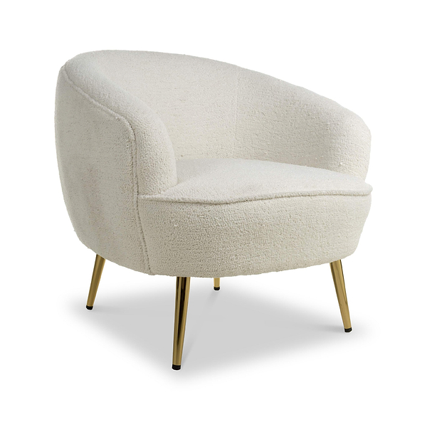 Elska White Boucle Tub Chair