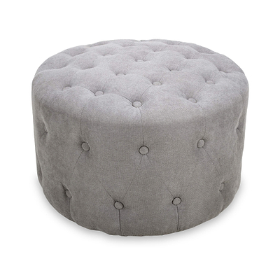 Eira Faux Linen Pouffe