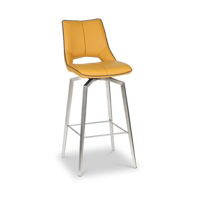 Ceri Self Returning Swivel Faux Leather Bar Stool