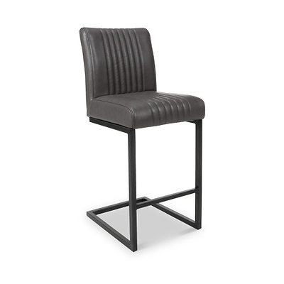 Trelise Cantilever Grey Faux Leather Bar Stool