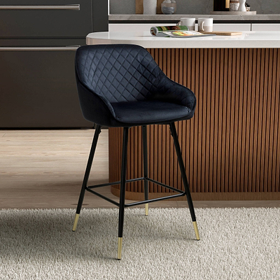 Elen Brushed Velvet Bar Stool