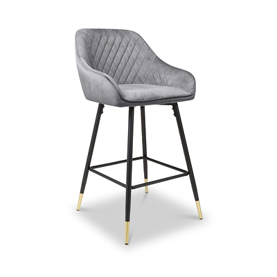 Elen Brushed Velvet Bar Stool