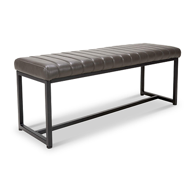 Maelis Grey Faux Leather Dining Bench
