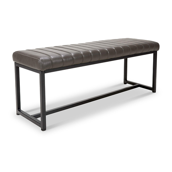 Maelis Grey Faux Leather Dining Bench