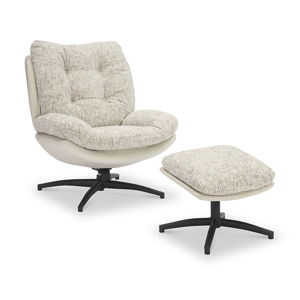 Kelso Lounge Accent Chair with Footstool