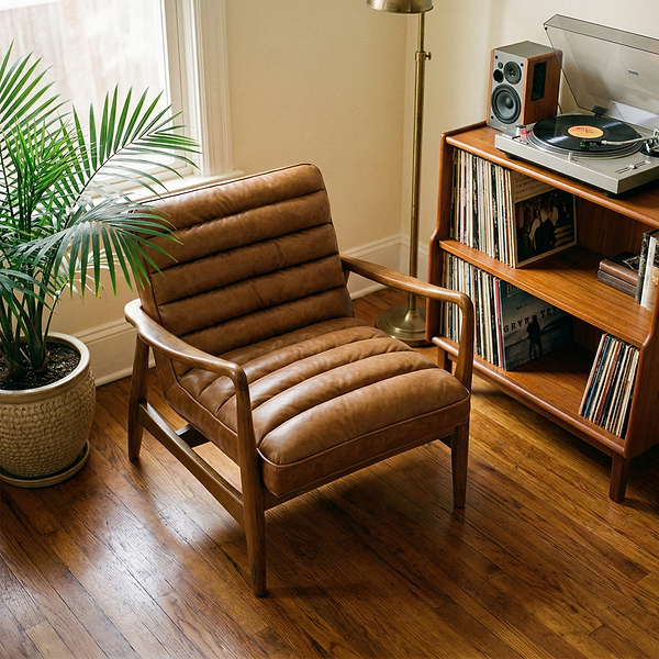 Kingsley Faux Leather Accent Chair