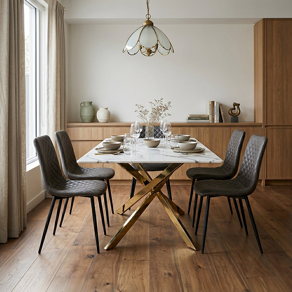 Melody 160cm Marble Effect Dining Table
