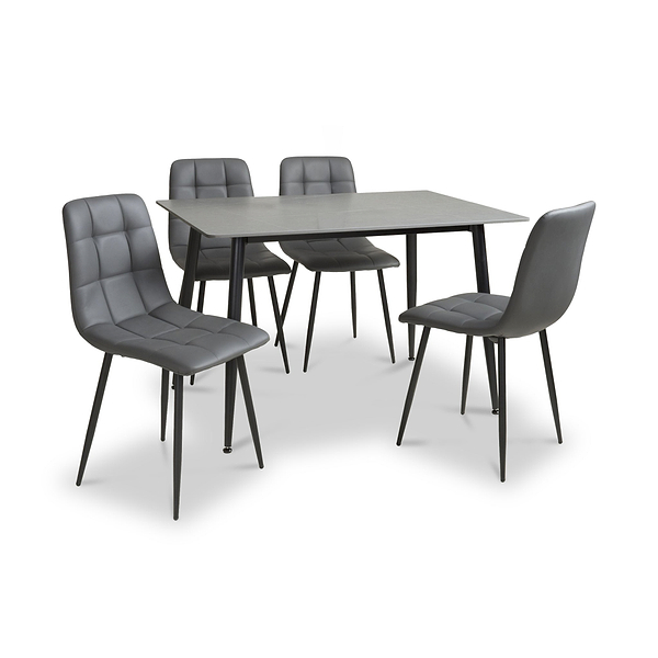 Gillan 120cm Ceramic Dining Table with 4 Dining Chairs